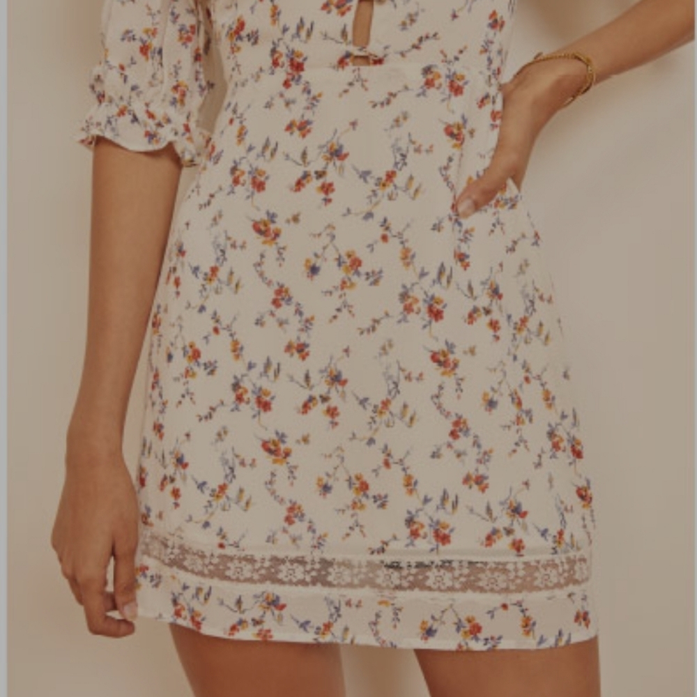 Reformation Floral Mini Dress Size 2 - Picture 3 of 6